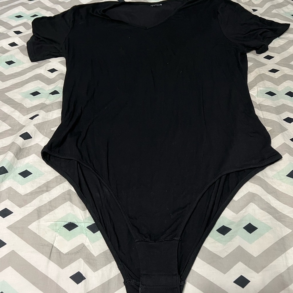 Super cute Black t-shirt style plus size body suit